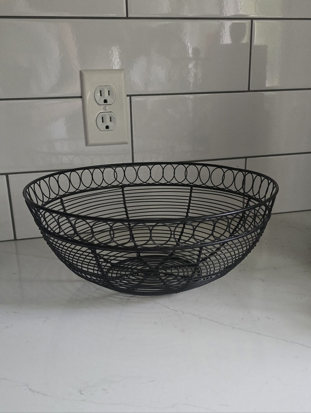 Decorative Black Wire Fruit Bowl - Home Accents